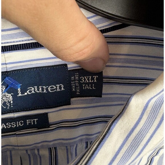 Men’s Vintage Polo Ralph Lauren Striped Button Down Shirt / Size XXLT - Picture 8 of 8